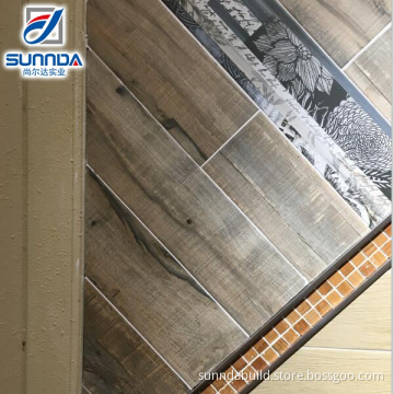 foshan 150x800mm hard wearing non-slip wood look porcelain tile with dubai price